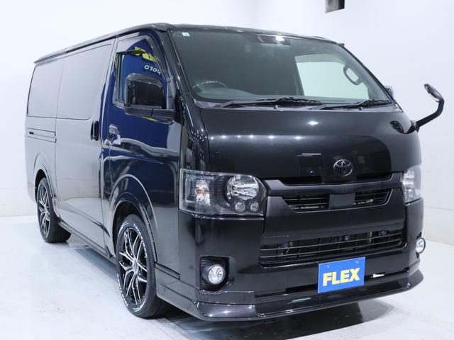 ハイエースバン スーパーGL ダークプライムII インテリジェントクリアランスソナー PVM 助手席エアバック デジタルインナーミラー 寒冷地仕様 パワースライドドア 各所ブラック塗装 社外アルミ18in スポイラー オーバーフェンダー(27枚目)