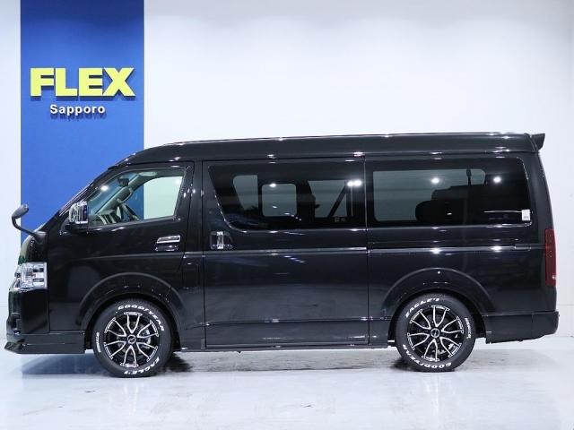 ハイエースワゴン ＧＬ　内装架装ｆａｍｉｌｉａ　ＢＩＧ－Ｘ　ＦＬＥＸフロントスポイラー　ＦＬＥＸオーバーフェンダー　ＦＬＥＸリアスポイラー　１．５ｉｎローダウン　シートカバー　ＦＬＥＸＤｅｌｆ０６アルミ１７ｉｎ（18枚目）