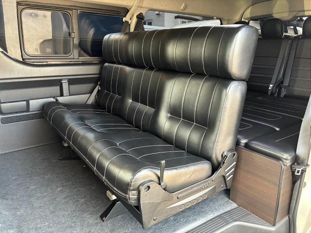 ハイエースバン ロングＧＬ　寒冷地仕様　インテリジェントクリアランスソナー　デジタルインナーミラー　ＰＶＭ　パールホワイト　パワースライドドア　フルフラット内装架装　アルミ　フロントスポイラー　ＬＥＤテール　ナビ　後席モニター（2枚目）