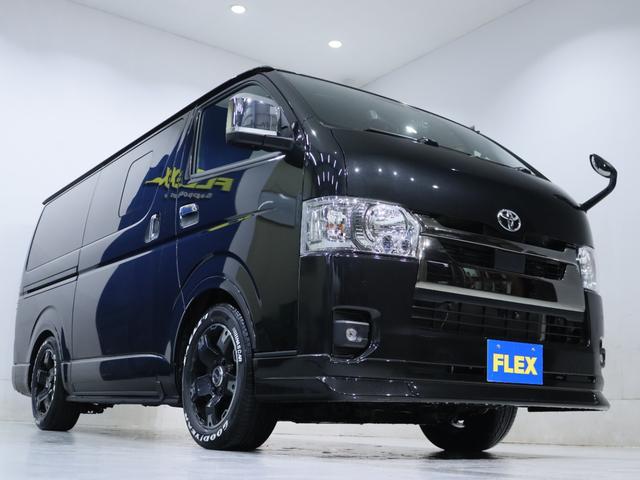 ハイエースバン スーパーＧＬ　ダークプライムＩＩ　デジタルインナーミラー　パノラミックビューモニター　寒冷地仕様　スポイラー　テールランプ　アルミ　タイヤ　１．５ｉｎローダウン　ＢＩＧ－Ｘナビメカレス　後席モニター　ＥＴＣ　フローリング　ベットキット（24枚目）