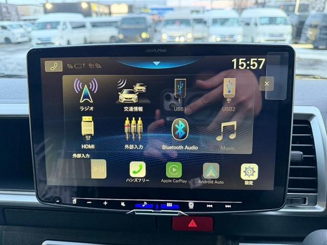 ハイエースワゴン ＧＬ　パールホワイト　デジタルインナー　インテリジェントクリアランスソナー　パノラミックビューモニター　寒冷地仕様　パワースライドドア　フローリング施工　ＢＩＧ－ＤＡ　オーバーフェンダ　アルミホイール（16枚目）