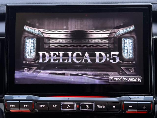 デリカＤ：５ Ｇ　パワーパッケージ　純正ブラック塗装アルミホイール　ＹＯＫＯＨＡＭＡ　ジオランダー１８インチタイヤ　１インチリフトアップ　クラシックブラウンシートカバー　ＡＬＰＩＮＥ　ＢＩＧ－Ｘ　ＥＴＣ　ＡＬＰＩＮＥ１０．０１フリップ（14枚目）