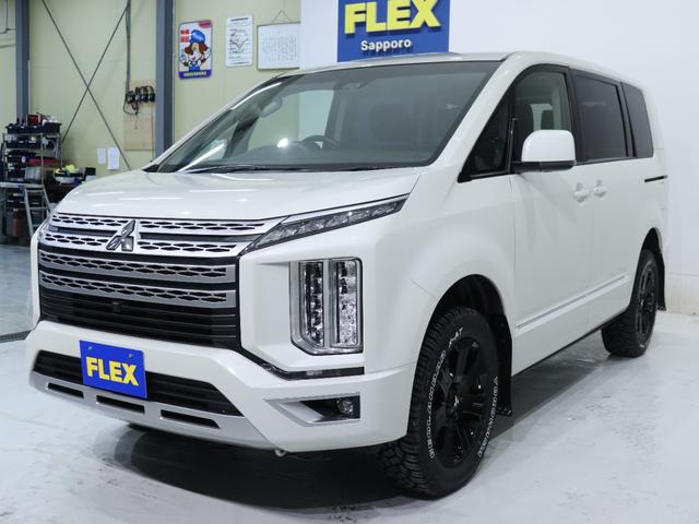 デリカＤ：５ Ｇ　パワーパッケージ　純正ブラック塗装アルミホイール　ＹＯＫＯＨＡＭＡ　ジオランダー１８インチタイヤ　１インチリフトアップ　クラシックブラウンシートカバー　ＡＬＰＩＮＥ　ＢＩＧ－Ｘ　ＥＴＣ　ＡＬＰＩＮＥ１０．０１フリップ（24枚目）