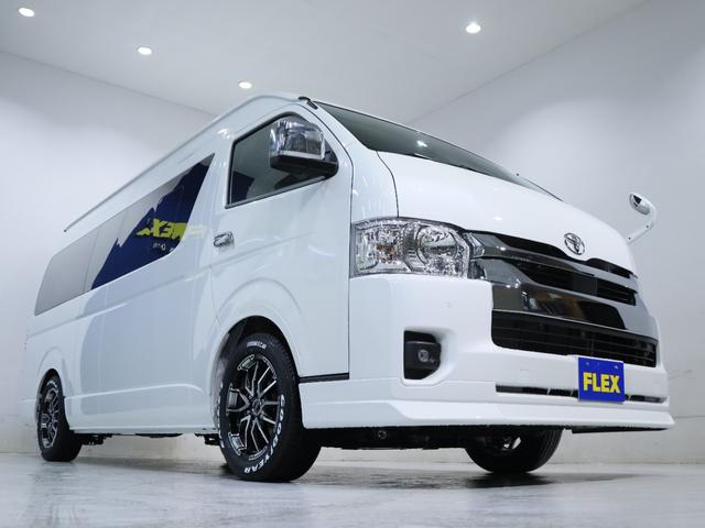 ハイエースバン ＳロングワイドＤＸ　ＧＬパッケージ　フローリング施工　トリムレザー　フロントスポイラー　オーバーフェンダー　Ｄｅｌｆ０６　アルミホイール　ナスカータイヤ　クラシックキャメルシートカバー　Ｔｙｐｅ２ベッドキットＢＩＧ－Ｘフローティングナビ（71枚目）