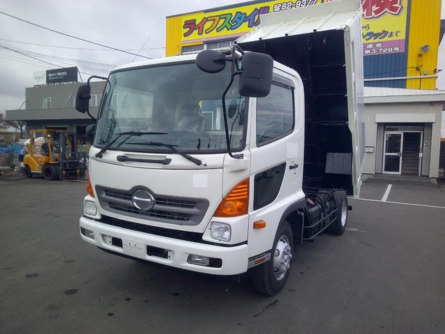 ヒノレンジャー ４トン　ダンプ　深ダンプ　排雪ダンプ　砂利ダンプ　アルミ差し枠　積載３５００ｋ　荷台内寸長さ３４０センチ　幅２０５センチ（3枚目）