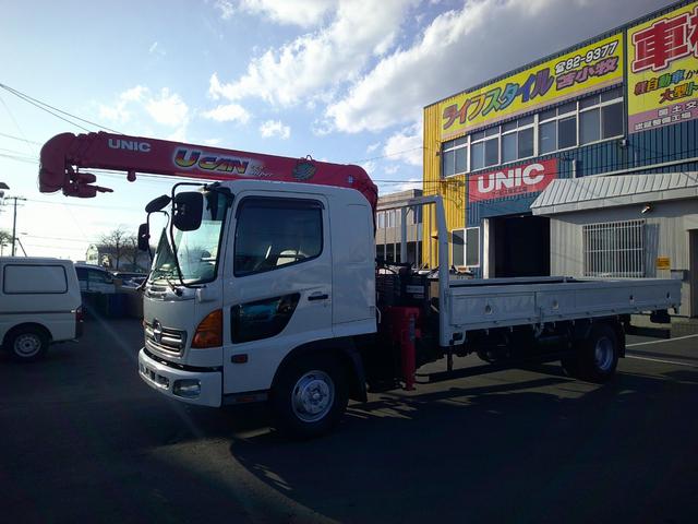 ヒノレンジャー ４トン　４段クレーン　ラジコン　ベッド　積載２７００ｋ　荷台内寸長さ５５０センチ　幅２１２センチ（4枚目）