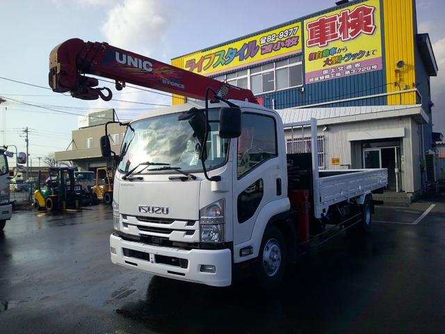 フォワード 4トン ロング 4段クレーン ユニック ラジコン 荷台内寸長さ540センチ 幅211センチ 積載2450k(3枚目)