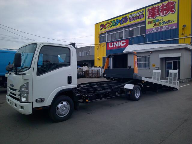 エルフトラック ３トン　４ＷＤ　ワイドロング　搬送車　スライドローダー　乗用車運搬車　オートマ　ウインチ　リモコン　積載３０００ｋ　荷台内寸長さ５５０センチ　幅２０６センチ（4枚目）