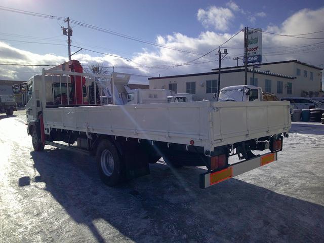 ヒノレンジャー 4トン ロング 4段クレーン ラジコン 積載2650k 荷台内寸長さ550センチ 幅214センチ 荷台床鉄板(5枚目)