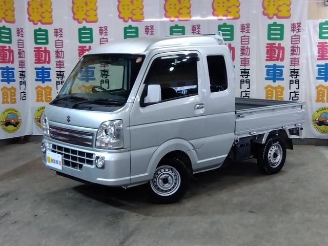 スーパーキャリイ Ｘ　パートタイム４ＷＤ　衝突軽減ブレーキ　キーレスキー　オートＬＥＤ　アイドリングＳＴＯＰ　ＶＳＣ　ＡＢＳ　Ａライト　禁煙　ＬＥＤライト　エアコン　パワステ　ＰＳ　前席ＰＷ　運転席エアバック　幌キット（2枚目）