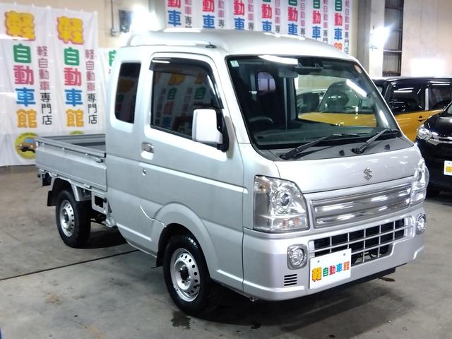 スーパーキャリイ Ｘ　パートタイム４ＷＤ　衝突軽減ブレーキ　キーレスキー　オートＬＥＤ　アイドリングＳＴＯＰ　ＶＳＣ　ＡＢＳ　Ａライト　禁煙　ＬＥＤライト　エアコン　パワステ　ＰＳ　前席ＰＷ　運転席エアバック　幌キット（8枚目）