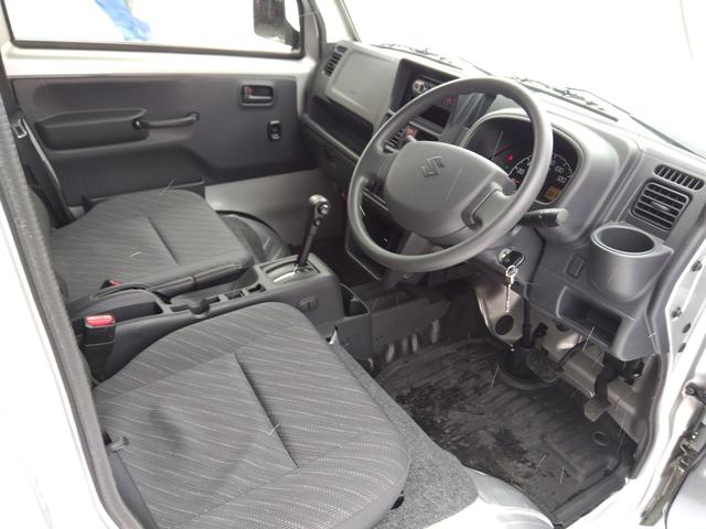 スーパーキャリイ Ｘ　パートタイム４ＷＤ　衝突軽減ブレーキ　キーレスキー　オートＬＥＤ　アイドリングＳＴＯＰ　ＶＳＣ　ＡＢＳ　Ａライト　禁煙　ＬＥＤライト　エアコン　パワステ　ＰＳ　前席ＰＷ　運転席エアバック　幌キット（15枚目）