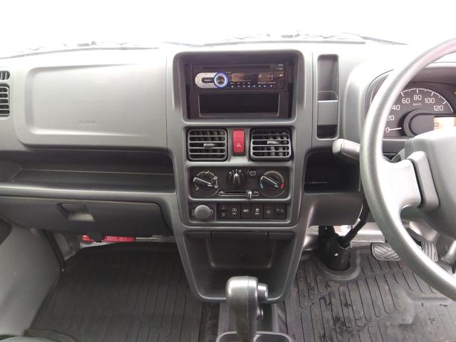 スーパーキャリイ Ｘ　パートタイム４ＷＤ　衝突軽減ブレーキ　キーレスキー　オートＬＥＤ　アイドリングＳＴＯＰ　ＶＳＣ　ＡＢＳ　Ａライト　禁煙　ＬＥＤライト　エアコン　パワステ　ＰＳ　前席ＰＷ　運転席エアバック　幌キット（17枚目）