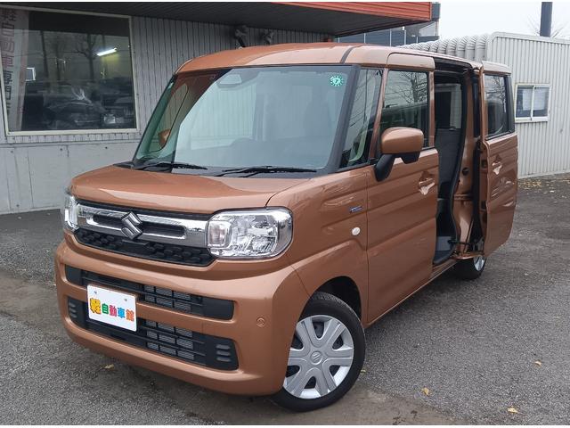 スペーシア ハイブリッドＧ　４ＷＤ　衝突軽減ブレーキ　Ｂｌｕｅｔｏｏｔｈ　バックカメラ　社外ナビＴＶ　禁煙車　ＥＴＣ　シートヒーター　ミラーヒーター　スマートキー　アイドリングストップ　誤発進抑制装置　横滑り防止装置　レンタＵＰ（4枚目）