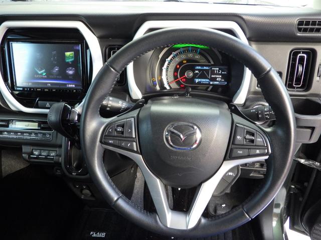 フレアクロスオーバー ハイブリッドXT ターボ 4WD オプション全方位モニター 8型パナソニックナビTV/USB/BT/DVD エンジンスターター ロッドホルダー 前席+ミラーヒーター ドラレコ ETC バイザー 夜間歩行者感知/衝突軽減/車線/車速追従/駐車ソナー 夏冬タイヤ付(5枚目)