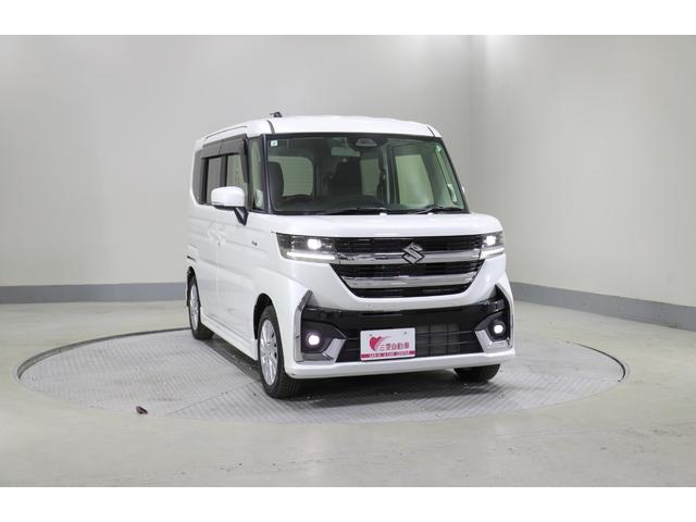 スペーシアカスタム ハイブリッドGS 4WD レンタアップ 社外ナビ フルセグTV ETC 衝突軽減サポート Iストップ 片側パワスラ シートH Hミラー ステコン クルコン ブレーキH レーンアシスト コーナーセンサー LED 純正AW(6枚目)