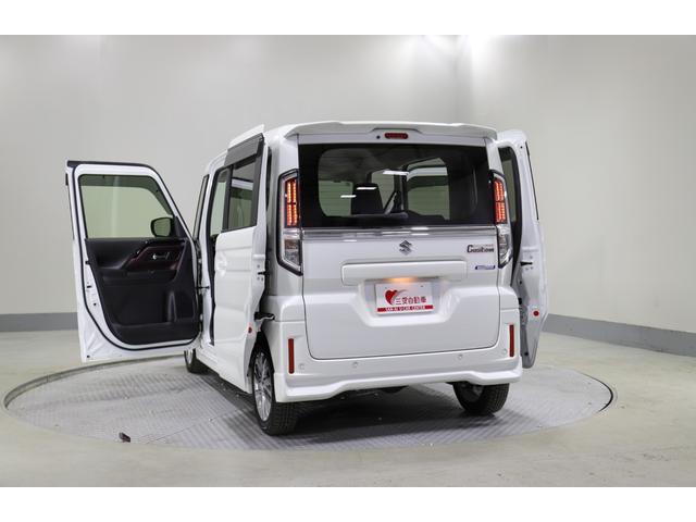 スペーシアカスタム ハイブリッドGS 4WD レンタアップ 社外ナビ フルセグTV ETC 衝突軽減サポート Iストップ 片側パワスラ シートH Hミラー ステコン クルコン ブレーキH レーンアシスト コーナーセンサー LED 純正AW(24枚目)