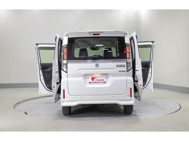 スペーシアカスタム ハイブリッドGS 4WD レンタアップ 社外ナビ フルセグTV ETC 衝突軽減サポート Iストップ 片側パワスラ シートH Hミラー ステコン クルコン ブレーキH レーンアシスト コーナーセンサー LED 純正AW(31枚目)