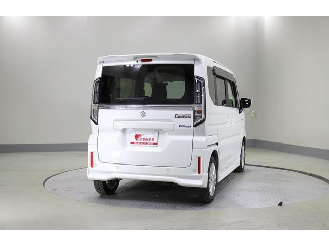 スペーシアカスタム ハイブリッドGS 4WD レンタアップ 社外ナビ フルセグTV ETC 衝突軽減サポート Iストップ 片側パワスラ シートH Hミラー ステコン クルコン ブレーキH レーンアシスト コーナーセンサー LED 純正AW(35枚目)