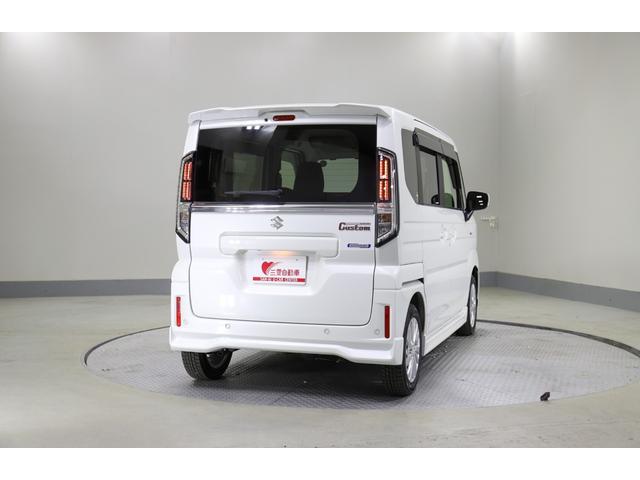 スペーシアカスタム ハイブリッドGS 4WD レンタアップ 社外ナビ フルセグTV ETC 衝突軽減サポート Iストップ 片側パワスラ シートH Hミラー ステコン クルコン ブレーキH レーンアシスト コーナーセンサー LED 純正AW(36枚目)