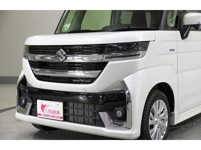 スペーシアカスタム ハイブリッドGS 4WD レンタアップ 社外ナビ フルセグTV ETC 衝突軽減サポート Iストップ 片側パワスラ シートH Hミラー ステコン クルコン ブレーキH レーンアシスト コーナーセンサー LED 純正AW(48枚目)