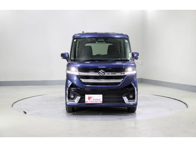 スペーシアカスタム ハイブリッドGS 4WD レンタアップ 社外ナビ フルセグTV ETC 衝突軽減サポート Iストップ 片側パワスラ シートH Hミラー ステコン クルコン ブレーキH レーンアシスト コーナーセンサー LED 純正AW(9枚目)
