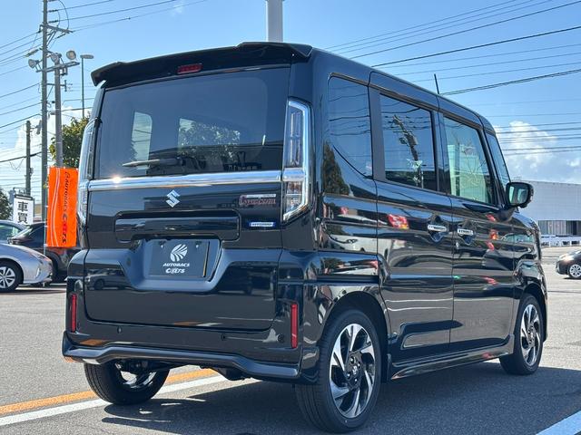 スペーシアカスタム ハイブリッドXS 届出済未使用車 マイルドHV 全方位カメラ付ナヒ 両側パワースライドドア ハーフレザーシート フルLEDヘッドライト ステリモ AAC スズキセーフティサポート 前席シートヒーター(5枚目)