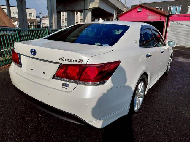 クラウンハイブリッド アスリートＧ　Ｆｏｕｒ　本州仕入　純正ＨＤＤナビフルセグテレビ　バックカメラ　本革シート　シートヒーター　クルーズコントロール　リアサンシェード　ＨＩＤ　アイドリングストップ　スマートキー　パワーシート　メモリーシート（10枚目）