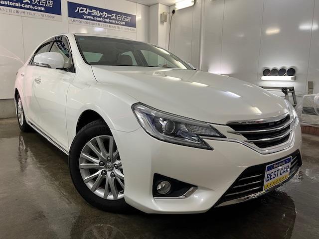 マークX プレミアム Four 本州仕入 寒冷地仕様 禁煙車 最上級グレード 純正ハーフレザーシート 純正16インチAW スタッドレスタイヤ付 純正ナビ フルセグ地デジ DVD再生 Bluetooth バックカメラ 前後ドラレコ(5枚目)