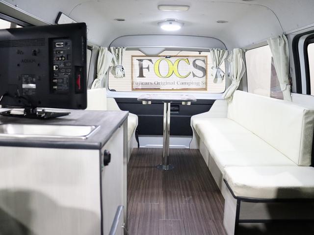 ハイエースワゴン キャンピング パスワゴン 4WD ベバストFFヒーター DCポータブル冷蔵庫 ツインサブバッテリー インバーター125W 19型TV 走行充電 排水ポリタンク10L 前後ドラレコ 社外エンスタ(3枚目)