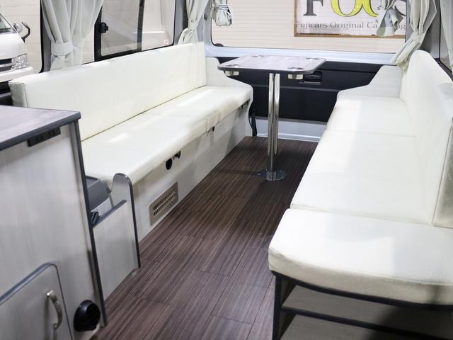 ハイエースワゴン キャンピング パスワゴン 4WD ベバストFFヒーター DCポータブル冷蔵庫 ツインサブバッテリー インバーター125W 19型TV 走行充電 排水ポリタンク10L 前後ドラレコ 社外エンスタ(13枚目)