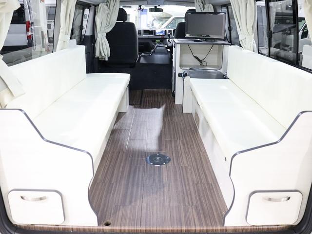 ハイエースワゴン キャンピング パスワゴン 4WD ベバストFFヒーター DCポータブル冷蔵庫 ツインサブバッテリー インバーター125W 19型TV 走行充電 排水ポリタンク10L 前後ドラレコ 社外エンスタ(18枚目)