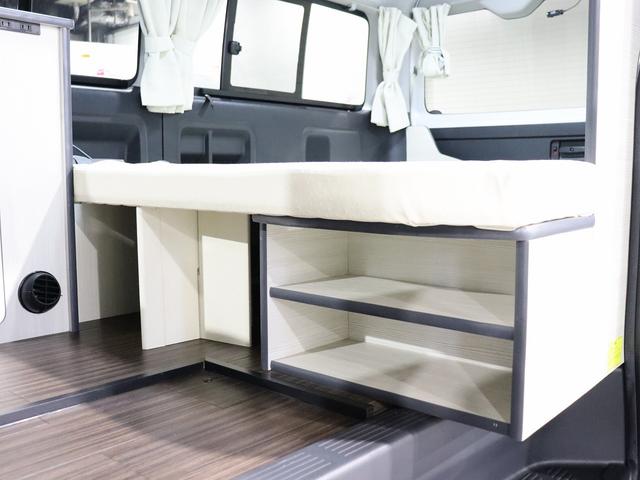 ハイエースワゴン キャンピング パスワゴン 4WD ベバストFFヒーター DCポータブル冷蔵庫 ツインサブバッテリー インバーター125W 19型TV 走行充電 排水ポリタンク10L 前後ドラレコ 社外エンスタ(38枚目)