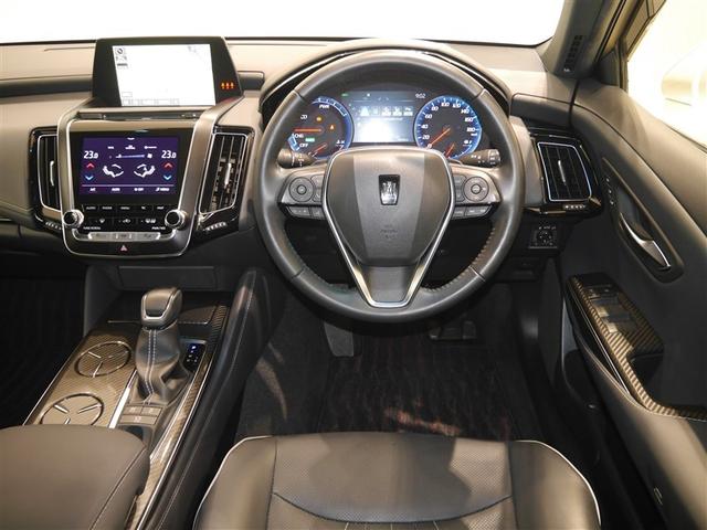 クラウンハイブリッド ＲＳアドバンス　Ｆｏｕｒ　バックモニター　本革シート　衝突軽減　横滑防止装置　フルセグテレビ　エアコン　ＬＥＤライト　ナビ＆ＴＶ　オートクルーズ　スマートキー　電動シート　キーレス　サイドエアバッグ　ＤＶＤ　メモリナビ　ＡＢＳ（5枚目）