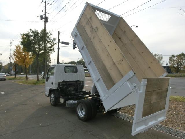 エルフトラック 強化ダンプ 2tダンプ 全低床 3面差し枠 深ダンプ 本州仕入 荷台塗装済み 荷台内寸304+159+120 リアゲートロックピン ETC HSA ASR 車両総重量4865kg(5枚目)