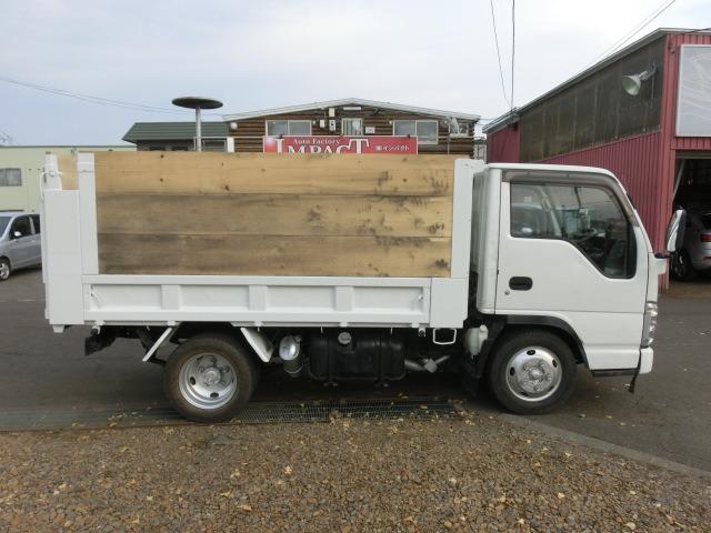 エルフトラック 強化ダンプ 2tダンプ 全低床 3面差し枠 深ダンプ 本州仕入 荷台塗装済み 荷台内寸304+159+120 リアゲートロックピン ETC HSA ASR 車両総重量4865kg(50枚目)