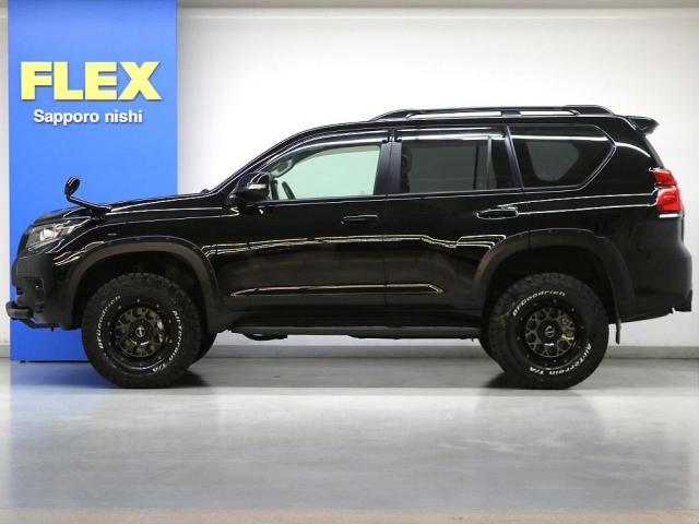 ランドクルーザープラド ＴＸ　Ｌパッケージ　ワンオーナー　リフトＵＰ　ＪＡＯＳスキッドバー　オーバーフェンダー　サンルーフ　ＢＩＧ－Ｘ１１ナビ　フロント＆バックカメラ　レイズホイール　グッドリッチ　ロッソモデロマフラー　ヒッチメンバー　寒冷地（5枚目）