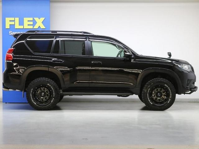 ランドクルーザープラド ＴＸ　Ｌパッケージ　ワンオーナー　リフトＵＰ　ＪＡＯＳスキッドバー　オーバーフェンダー　サンルーフ　ＢＩＧ－Ｘ１１ナビ　フロント＆バックカメラ　レイズホイール　グッドリッチ　ロッソモデロマフラー　ヒッチメンバー　寒冷地（6枚目）