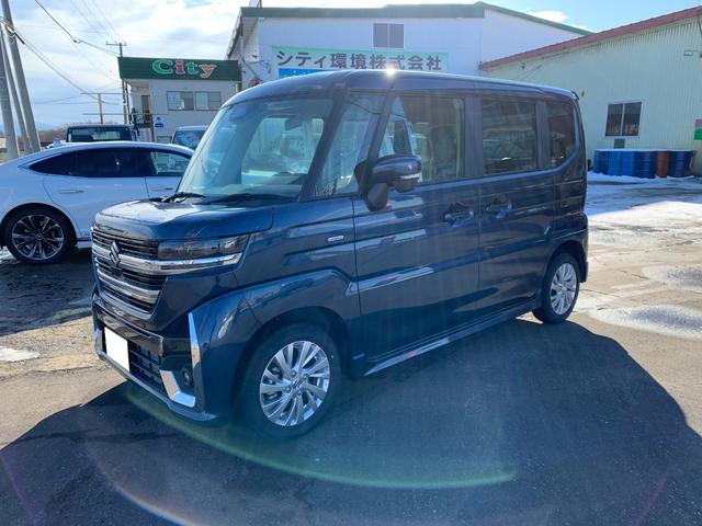 スペーシアカスタム ハイブリッドＧＳ　４ＷＤ　フルフラット　	シートヒーター　ベンチシート　頸部衝撃緩和ヘッドレスト　オートマチックハイビーム　スマートキー（3枚目）