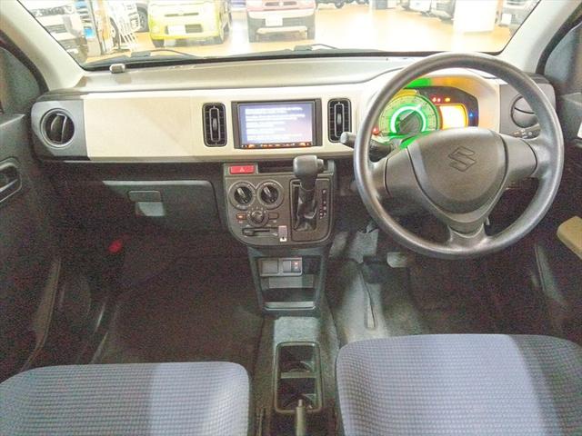 アルト Ｆ　レーダーブレーキサポート　メモリーナビ　ＡＢＳ　ダブルエアバッグ　運転席助手席パワーウインドウ　バックカメラ　キーレスキー　マニュアルエアコン　横滑防止装置　シートＨ　パワステ　Ｂトゥース　４ＷＤ（10枚目）