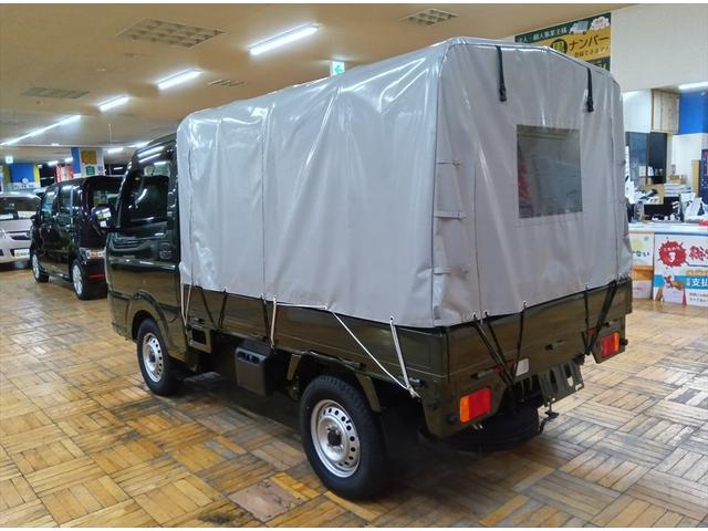 キャリイトラック KCエアコン・パワステ デュアルカメラブレーキサポート 幌付き 4WD 禁煙 パワーウィンドー 助手席エアバック AC 運転席エアバック パワステ 横滑防止 キーレスキー ABS オートライト 前後障害物センサー Iストップ(9枚目)