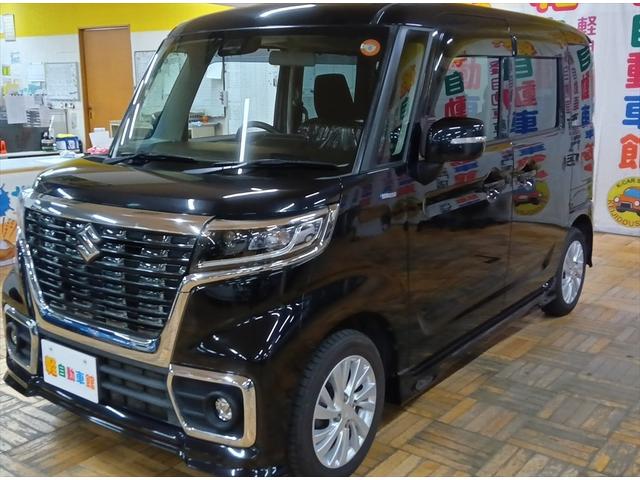 スペーシアカスタム ハイブリッドGS 4WD 衝突軽減ブレーキ Bluetooth 社外ナビ TV 片側パワースライドドア 前後誤発進抑制機能 禁煙 USB入力 シートH DVD再生 ETC車載器 LEDヘッドライト スマートキー(9枚目)