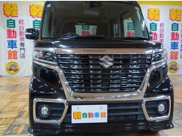 スペーシアカスタム ハイブリッドGS 4WD 衝突軽減ブレーキ Bluetooth 社外ナビ TV 片側パワースライドドア 前後誤発進抑制機能 禁煙 USB入力 シートH DVD再生 ETC車載器 LEDヘッドライト スマートキー(10枚目)