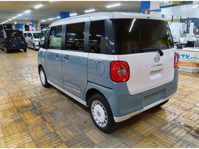 ムーヴキャンバス ストライプスＧターボ　純正９インチナビＴＶ　パノラマモニター　４ＷＤ　衝突軽減ブレーキ　Ｂｌｕｅｔｏｏｔｈ　ドラレコ　両側パワースライドドア　禁煙　ＬＥＤ　盗難防止装置　前席シートヒーター　ＥＴＣ　横滑り防止装置　エアコン（7枚目）