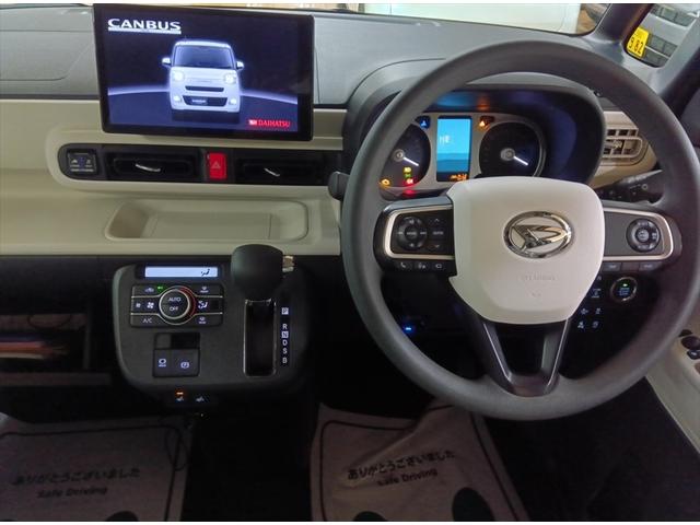 ムーヴキャンバス ストライプスＧターボ　純正９インチナビＴＶ　パノラマモニター　４ＷＤ　衝突軽減ブレーキ　Ｂｌｕｅｔｏｏｔｈ　ドラレコ　両側パワースライドドア　禁煙　ＬＥＤ　盗難防止装置　前席シートヒーター　ＥＴＣ　横滑り防止装置　エアコン（10枚目）