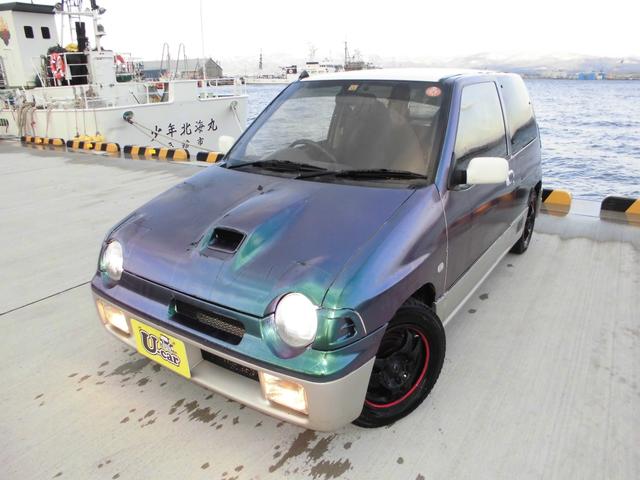 アルトワークス ＲＳ／Ｒ　５ＭＴ　４ＷＤ　ツインカムＩＣターボ　ＲＳ－Ｒダウンサス　社外ラテラルロッド　ＬＥＤヘッド　砲弾スポーツマフラー　タイベル交換済　ラッピング　社外ハンドル　ＥＴＣ　関東仕入れサビ無し　修復歴無し（2枚目）