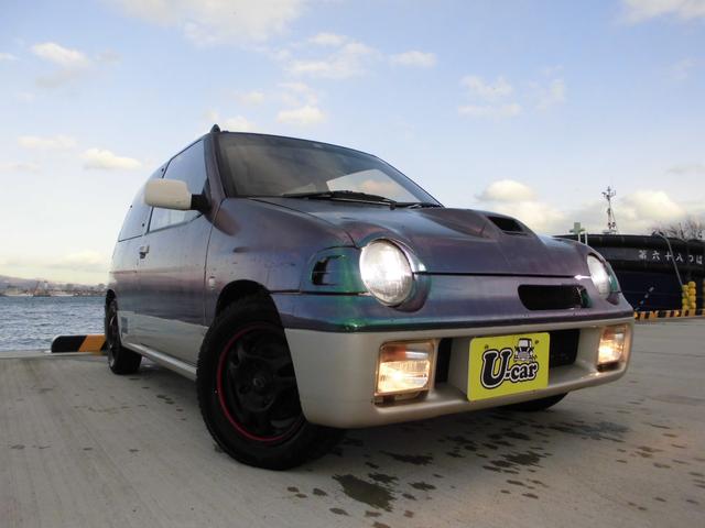 アルトワークス ＲＳ／Ｒ　５ＭＴ　４ＷＤ　ツインカムＩＣターボ　ＲＳ－Ｒダウンサス　社外ラテラルロッド　ＬＥＤヘッド　砲弾スポーツマフラー　タイベル交換済　ラッピング　社外ハンドル　ＥＴＣ　関東仕入れサビ無し　修復歴無し（3枚目）