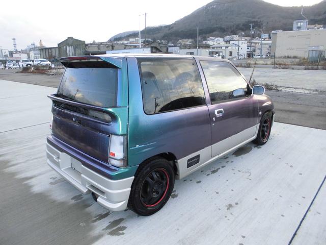 アルトワークス ＲＳ／Ｒ　５ＭＴ　４ＷＤ　ツインカムＩＣターボ　ＲＳ－Ｒダウンサス　社外ラテラルロッド　ＬＥＤヘッド　砲弾スポーツマフラー　タイベル交換済　ラッピング　社外ハンドル　ＥＴＣ　関東仕入れサビ無し　修復歴無し（9枚目）