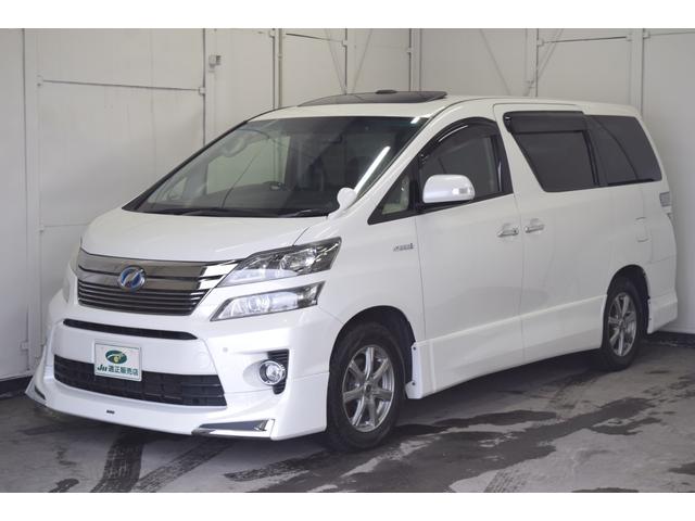 ヴェルファイアハイブリッド ＺＲ　Ｇエディション　４ＷＤ　１年保証／走行無制限　事故歴なし　修復歴なし　モデリスタフルエアロ　純正ＨＤＤナビ　後席Ｍ　黒革　トヨタプレミアムサウンド　Ｐバックドア　両側Ｐスラ　ツインＳルーフ　寒冷地仕様　社外エンスタ（9枚目）