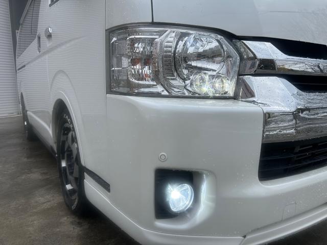 ハイエースワゴン GL 4WD ロング HKSスーパーチャージャー 前置きIC アルパイン11インチナビ Bカメラ フリップダウンモニター ローダウン オーバーフェンダー LEDテール(9枚目)